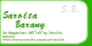 sarolta barany business card